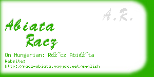 abiata racz business card